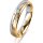 Ring 14 Karat Gelb-/Weissgold 4.0 mm l&auml;ngsmatt 5 Brillanten G vs Gesamt 0,035ct
