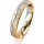 Ring 14 Karat Gelb-/Weissgold 4.0 mm kreismatt 5 Brillanten G vs Gesamt 0,035ct