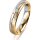 Ring 14 Karat Gelb-/Weissgold 4.0 mm sandmatt 5 Brillanten G vs Gesamt 0,035ct