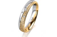 Ring 14 Karat Gelb-/Weissgold 4.0 mm kristallmatt 5...