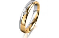 Ring 18 Karat Gelb-/Weissgold 4.0 mm poliert 1 Brillant G...