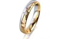 Ring 18 Karat Gelb-/Weissgold 4.0 mm diamantmatt 1...