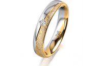 Ring 18 Karat Gelb-/Weissgold 4.0 mm kreismatt 1 Brillant...