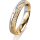 Ring 18 Karat Gelb-/Weissgold 4.0 mm kristallmatt 3 Brillanten G vs Gesamt 0,030ct