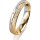 Ring 18 Karat Gelb-/Weissgold 4.0 mm kreismatt 5 Brillanten G vs Gesamt 0,035ct