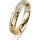 Ring 18 Karat Gelb-/Weissgold 4.0 mm diamantmatt 5 Brillanten G vs Gesamt 0,035ct