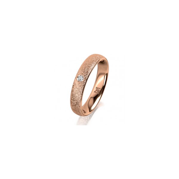 Ring 14 Karat Rotgold 4.0 mm kristallmatt 1 Brillant G vs 0,025ct