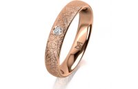 Ring 14 Karat Rotgold 4.0 mm kristallmatt 1 Brillant G vs...
