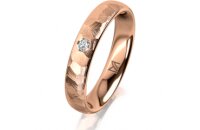 Ring 14 Karat Rotgold 4.0 mm diamantmatt 1 Brillant G vs...