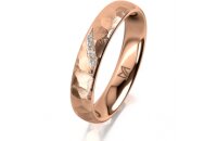 Ring 14 Karat Rotgold 4.0 mm diamantmatt 4 Brillanten G...