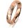 Ring 14 Karat Rotgold 4.0 mm diamantmatt 4 Brillanten G vs Gesamt 0,020ct