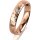 Ring 14 Karat Rotgold 4.0 mm diamantmatt 5 Brillanten G vs Gesamt 0,035ct