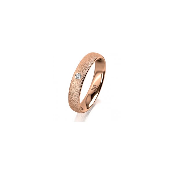 Ring 18 Karat Rotgold 4.0 mm kreismatt 1 Brillant G vs 0,025ct