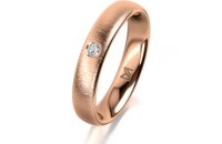 Ring 18 Karat Rotgold 4.0 mm sandmatt 1 Brillant G vs...