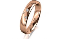 Ring 18 Karat Rotgold 4.0 mm poliert 3 Brillanten G vs...