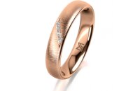 Ring 18 Karat Rotgold 4.0 mm sandmatt 4 Brillanten G vs...