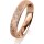 Ring 18 Karat Rotgold 4.0 mm kristallmatt 4 Brillanten G vs Gesamt 0,020ct