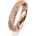 Ring 18 Karat Rotgold 4.0 mm kristallmatt 5 Brillanten G vs Gesamt 0,035ct