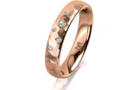 Ring 18 Karat Rotgold 4.0 mm diamantmatt 5 Brillanten G...