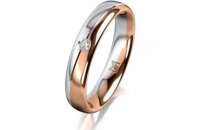 Ring 14 Karat Rot-/Weissgold 4.0 mm poliert 1 Brillant G...