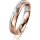 Ring 14 Karat Rot-/Weissgold 4.0 mm l&auml;ngsmatt 1 Brillant G vs 0,035ct