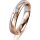 Ring 14 Karat Rot-/Weissgold 4.0 mm l&auml;ngsmatt 3 Brillanten G vs Gesamt 0,030ct
