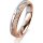 Ring 14 Karat Rot-/Weissgold 4.0 mm kristallmatt 3 Brillanten G vs Gesamt 0,030ct