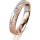Ring 14 Karat Rot-/Weissgold 4.0 mm kreismatt 4 Brillanten G vs Gesamt 0,020ct