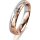 Ring 14 Karat Rot-/Weissgold 4.0 mm diamantmatt 4 Brillanten G vs Gesamt 0,020ct