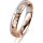 Ring 14 Karat Rot-/Weissgold 4.0 mm diamantmatt 5 Brillanten G vs Gesamt 0,035ct