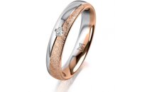 Ring 18 Karat Rot-/Weissgold 4.0 mm kreismatt 1 Brillant...