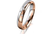 Ring 18 Karat Rot-/Weissgold 4.0 mm poliert 3 Brillanten...