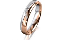 Ring 18 Karat Rot-/Weissgold 4.0 mm poliert 4 Brillanten...