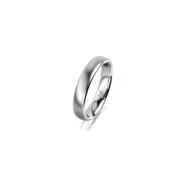 Ring 14 Karat Weissgold 4.0 mm l&auml;ngsmatt