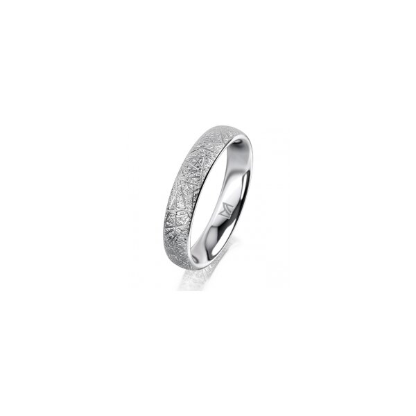 Ring 14 Karat Weissgold 4.0 mm kristallmatt