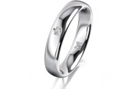 Ring 14 Karat Weissgold 4.0 mm poliert 1 Brillant G vs...