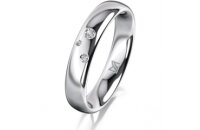Ring 14 Karat Weissgold 4.0 mm poliert 3 Brillanten G vs...