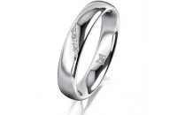 Ring 14 Karat Weissgold 4.0 mm poliert 4 Brillanten G vs...