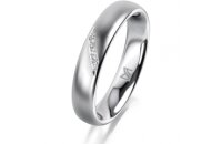 Ring 14 Karat Weissgold 4.0 mm l&auml;ngsmatt 4...