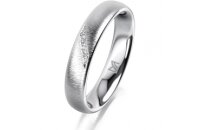 Ring 14 Karat Weissgold 4.0 mm sandmatt 4 Brillanten G vs...