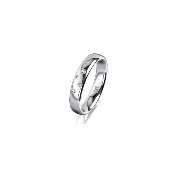 Ring 14 Karat Weissgold 4.0 mm poliert 5 Brillanten G vs Gesamt 0,035ct