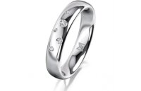 Ring 14 Karat Weissgold 4.0 mm poliert 5 Brillanten G vs...