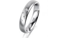 Ring 14 Karat Weissgold 4.0 mm l&auml;ngsmatt 5...