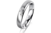 Ring 18 Karat Weissgold 4.0 mm l&auml;ngsmatt 3...