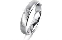 Ring 18 Karat Weissgold 4.0 mm sandmatt 3 Brillanten G vs...