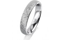 Ring 18 Karat Weissgold 4.0 mm kristallmatt 3 Brillanten...