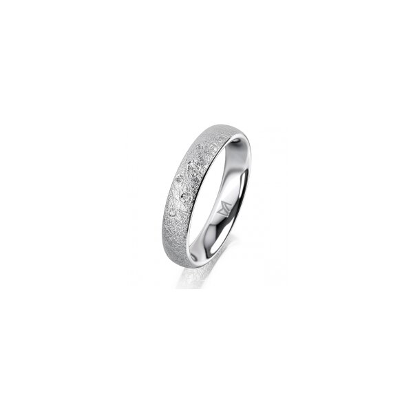 Ring 18 Karat Weissgold 4.0 mm kreismatt 5 Brillanten G vs Gesamt 0,035ct