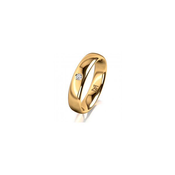Ring 14 Karat Gelbgold 4.5 mm poliert 1 Brillant G vs 0,035ct