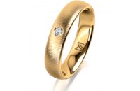 Ring 14 Karat Gelbgold 4.5 mm sandmatt 1 Brillant G vs...