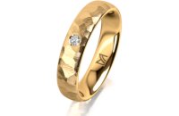 Ring 14 Karat Gelbgold 4.5 mm diamantmatt 1 Brillant G vs...